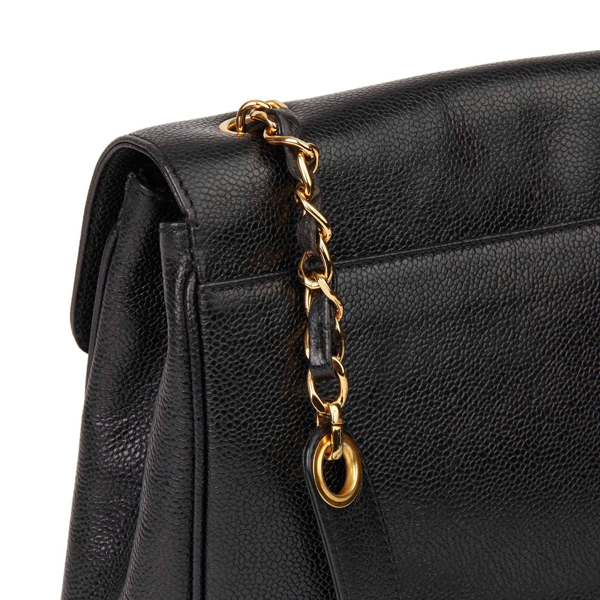 1996 Chanel Black Caviar Leather Vintage Classic Shoulder  Bag  3