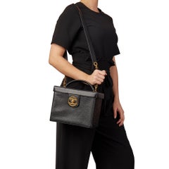 1996 Chanel Schwarzer Kaviar Leder Vintage Classic Vanity Case