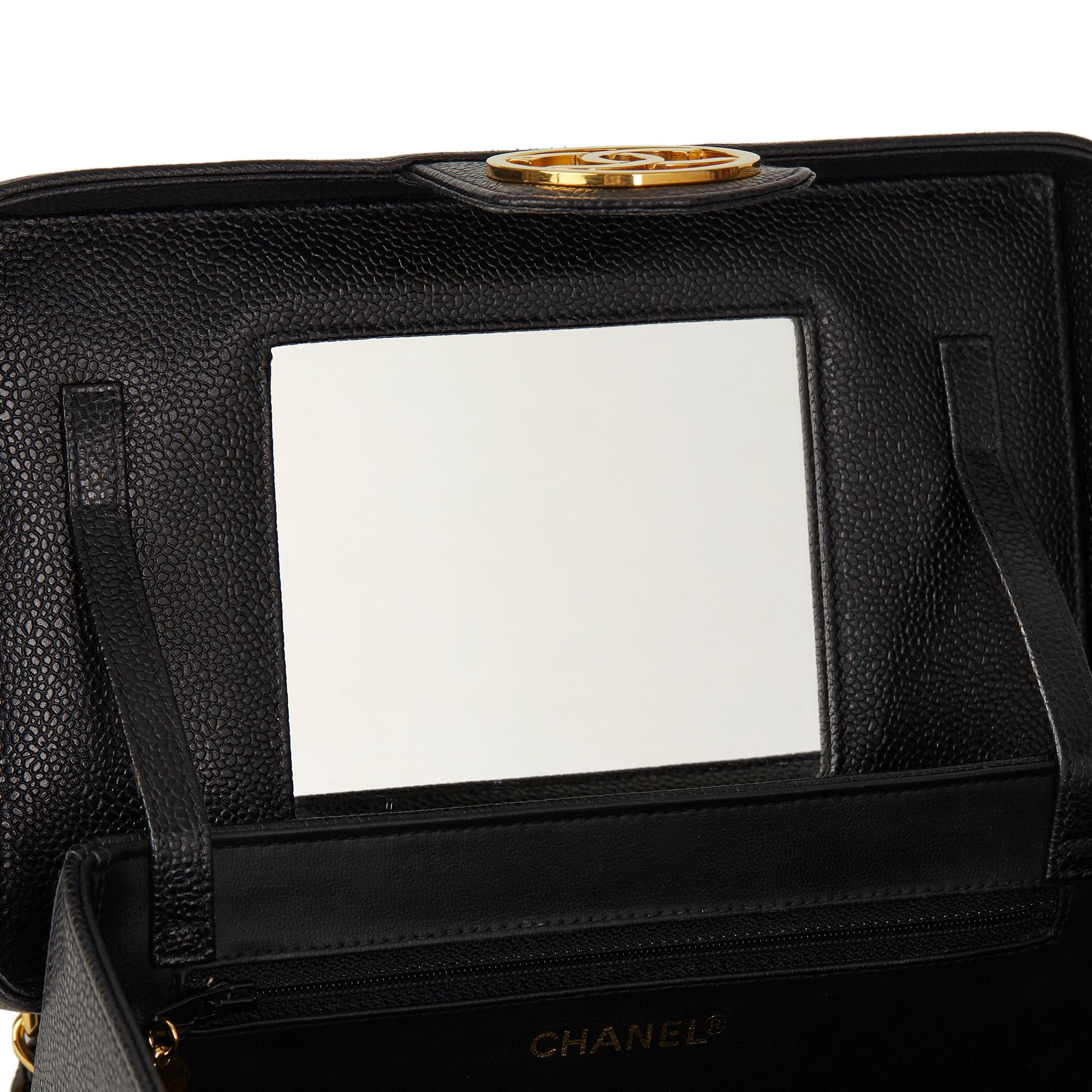 1996 Chanel Black Caviar Leather Vintage Classic Vanity Case 5