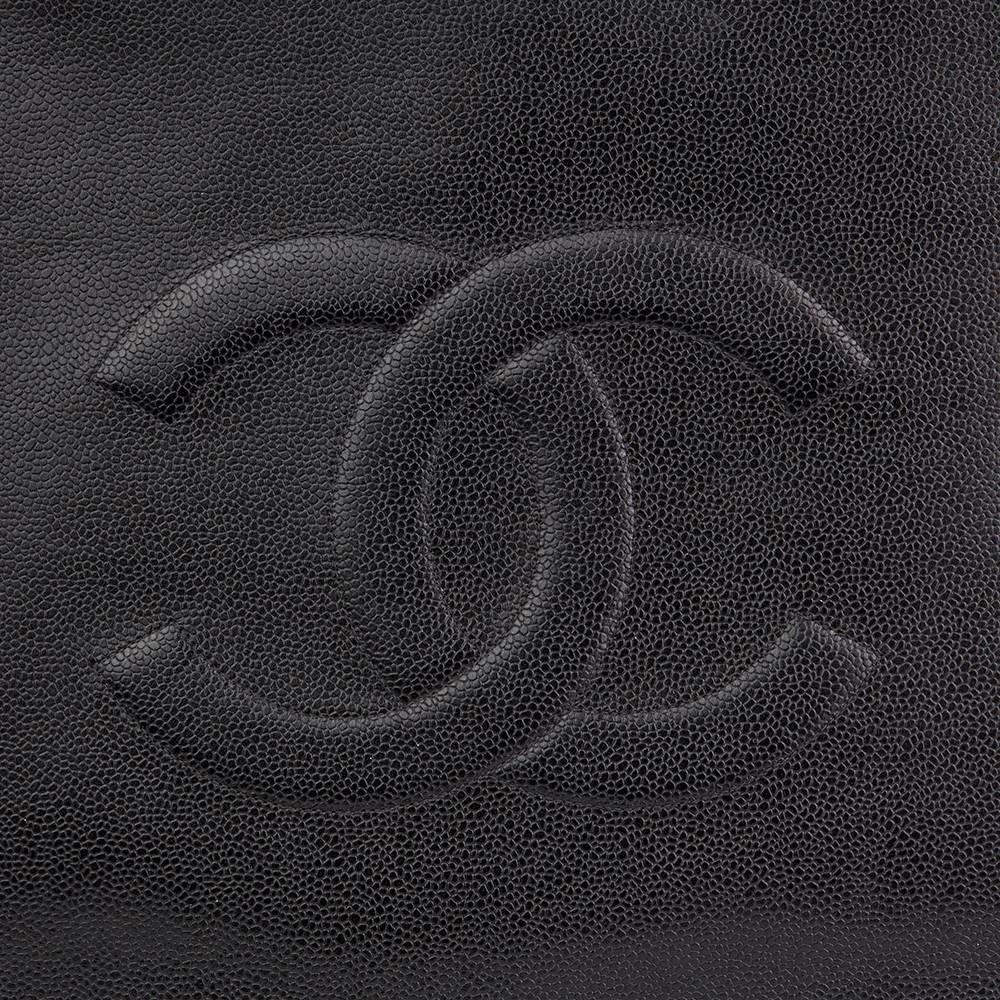 1996 Chanel Black Caviar Leather Vintage Jumbo XL Timeless Shopping Tote  2