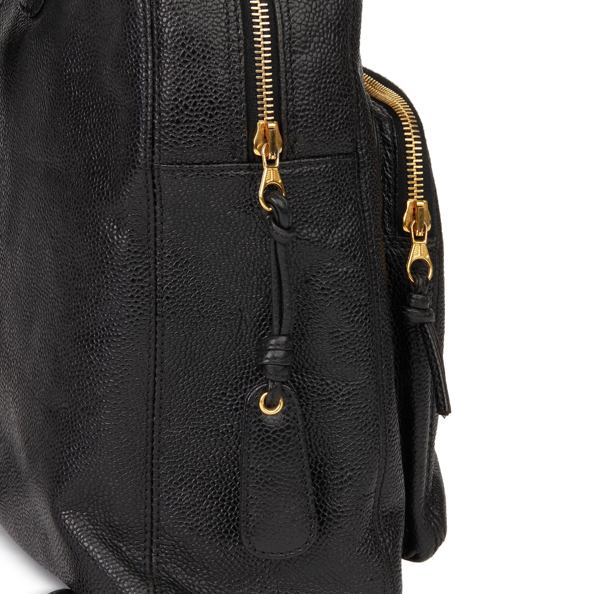 1996 Chanel Black Caviar Leather Vintage Timeless Backpack 4