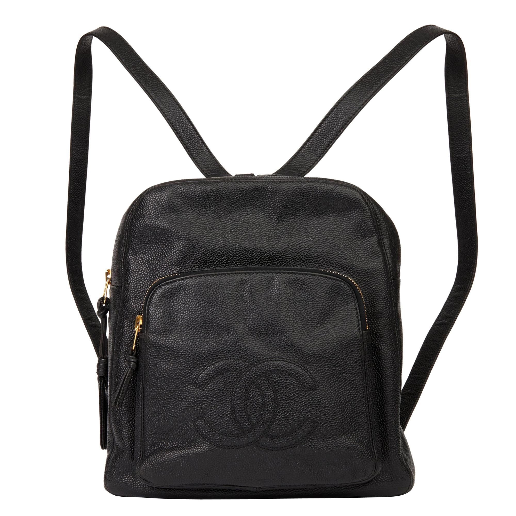 1996 Chanel Black Caviar Leather Vintage Timeless Backpack