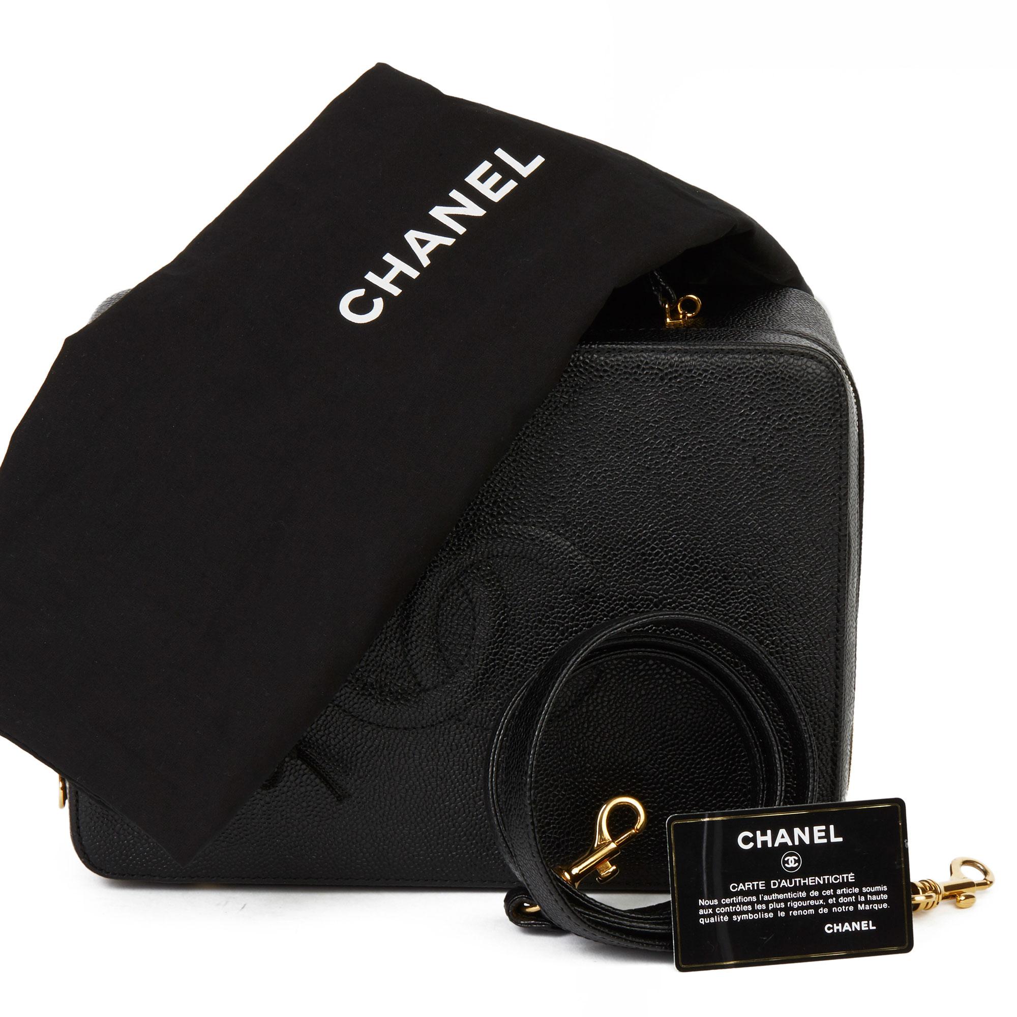 1996 Chanel Black Caviar Leather Vintage Timeless Vanity Case 7