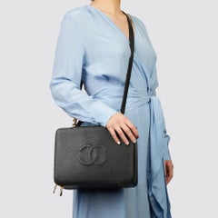 1996 Chanel Black Caviar Leather Vintage Timeless Vanity Case