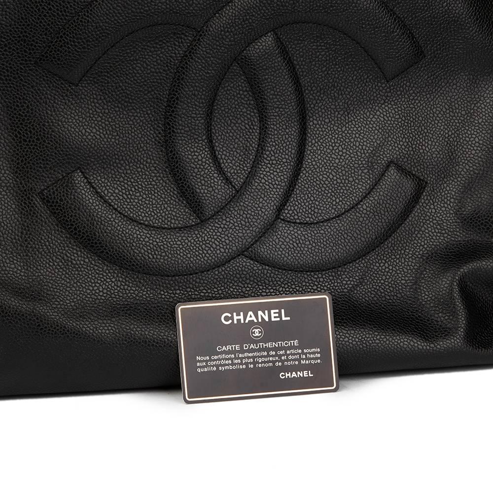 1996 Chanel Black Caviar Vintage Jumbo Timeless Shoulder Bag  5