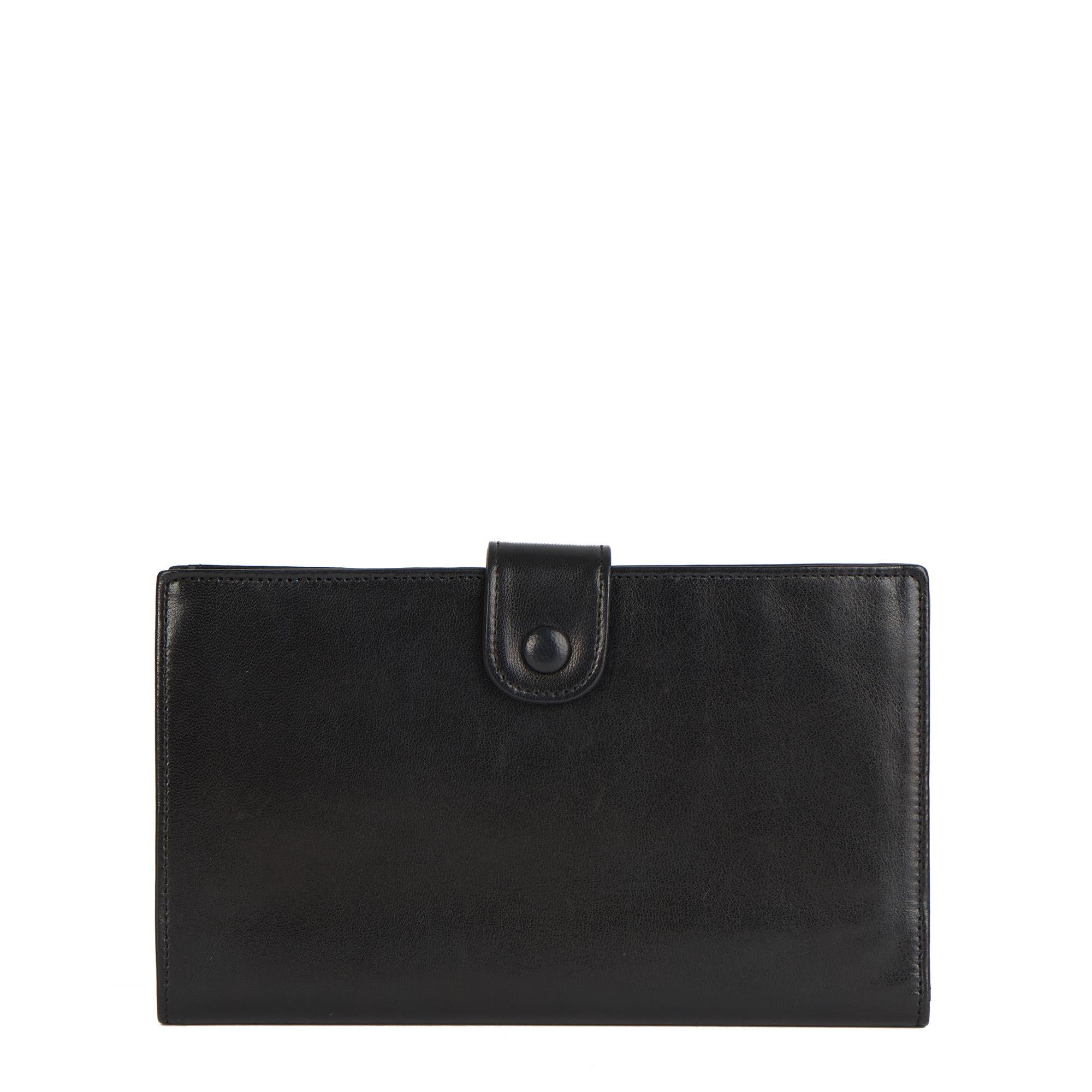 1996 Chanel Black Lambskin Vintage Timeless Long Wallet  1