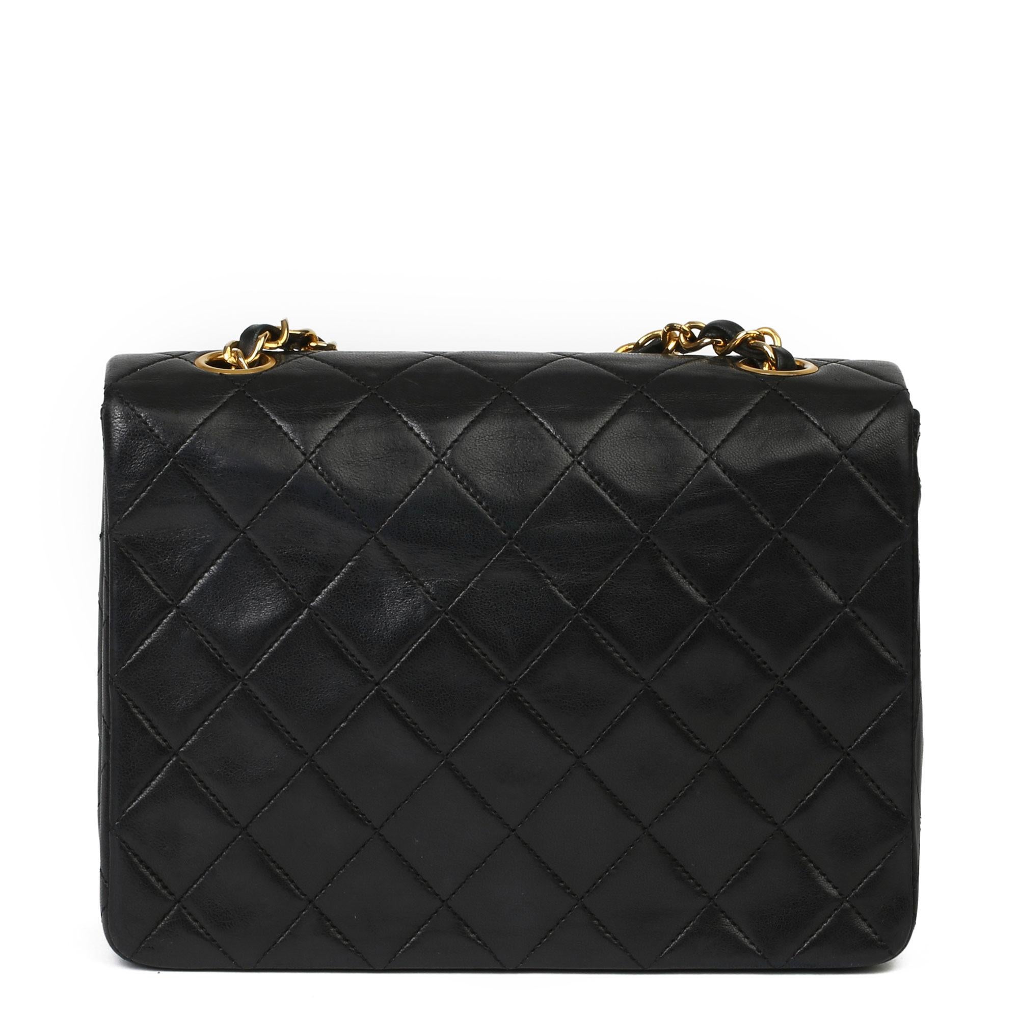 1996 Chanel Black Quilted Lambskin Mini Flap Bag  9