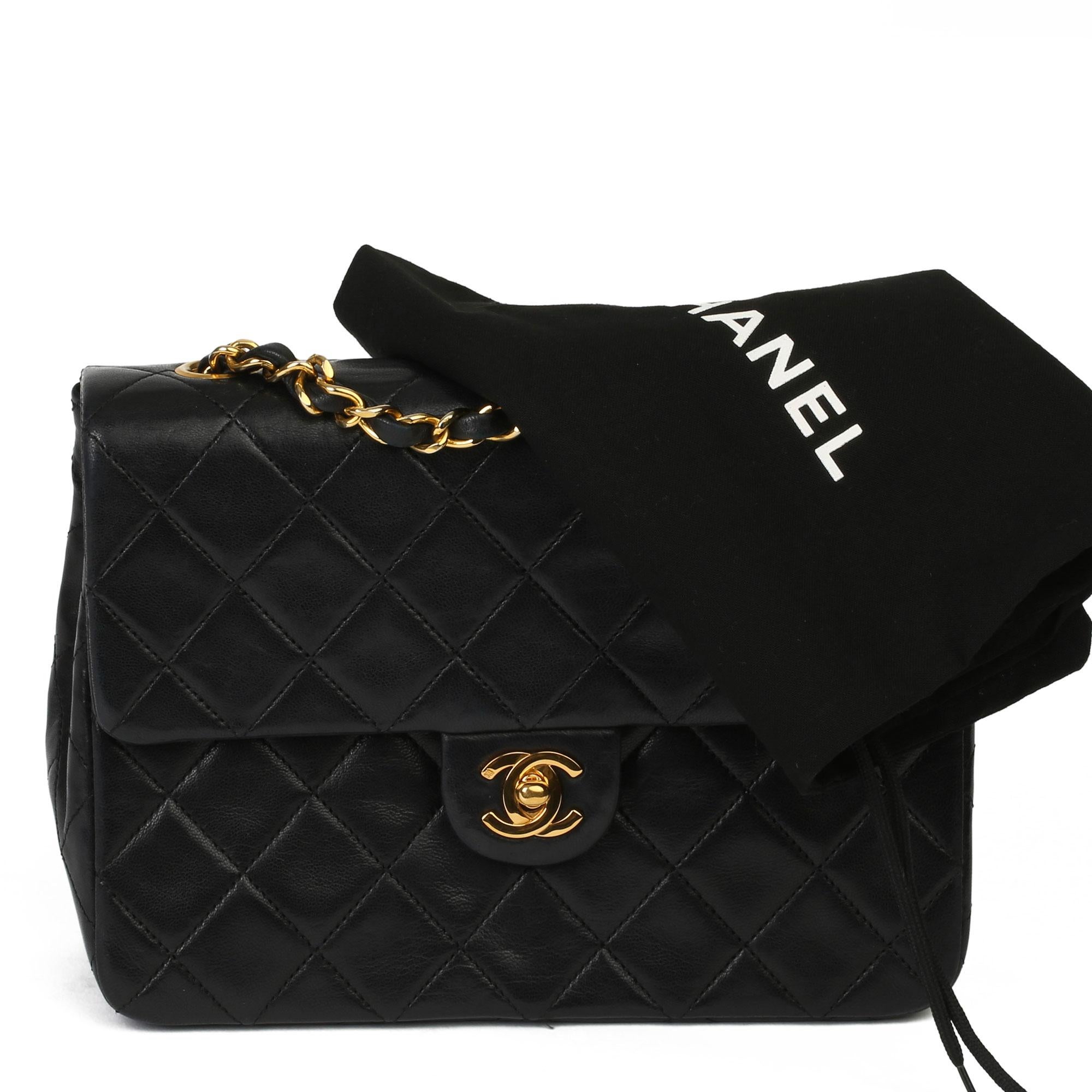 1996 Chanel Black Quilted Lambskin Mini Flap Bag  4