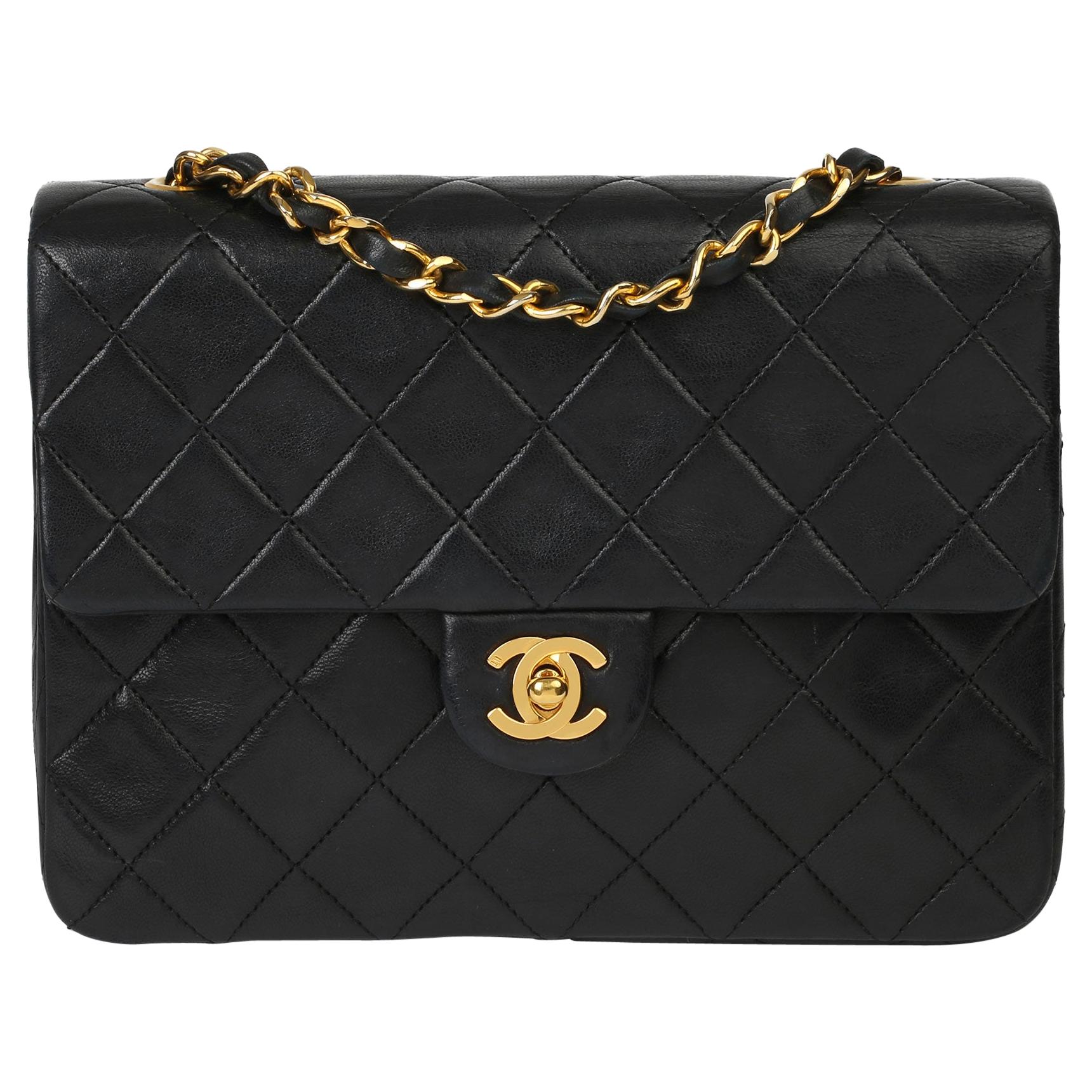 1996 Chanel Black Quilted Lambskin Mini Flap Bag 