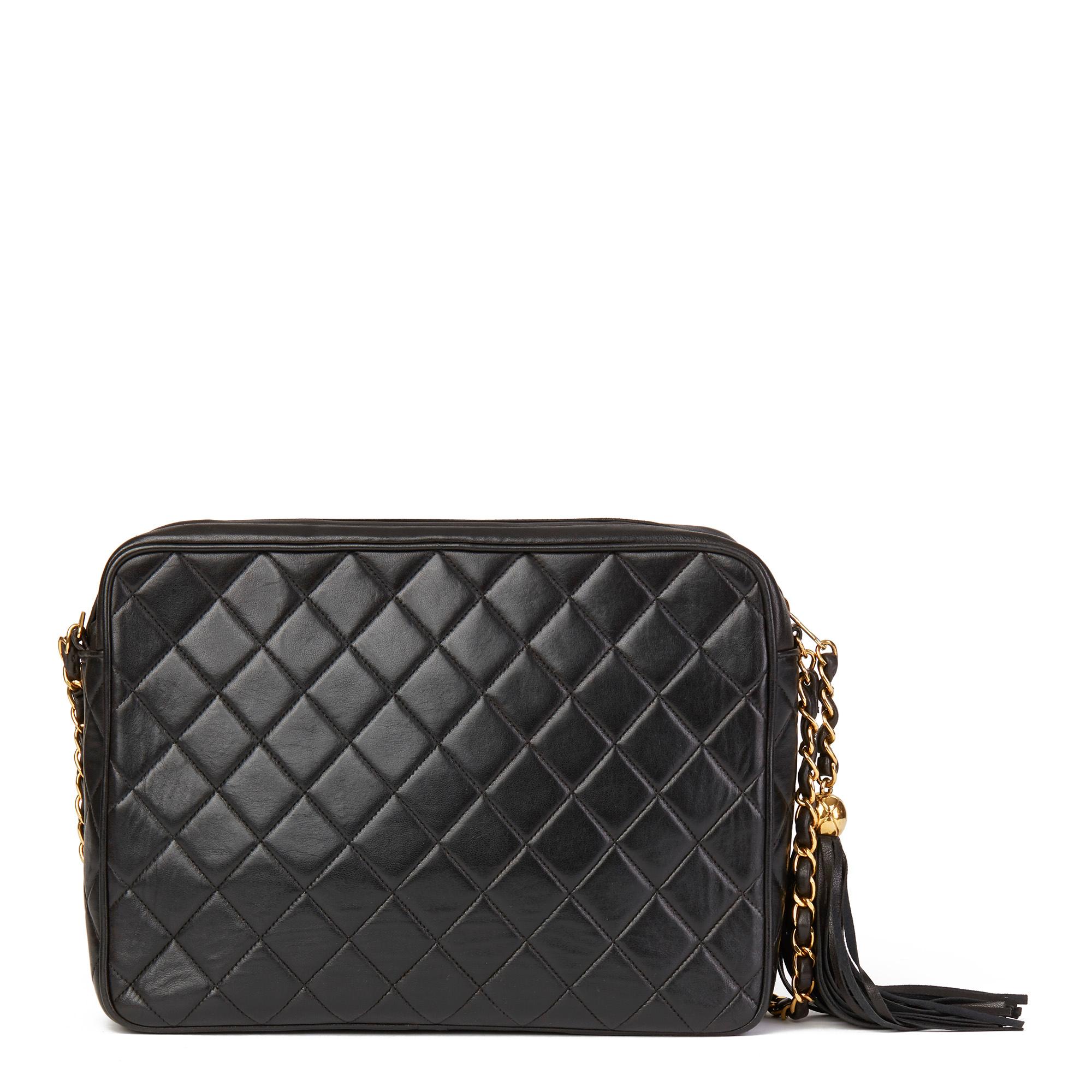 Women's 1996 Chanel Black Quilted Lambskin Vintage Camera Bag