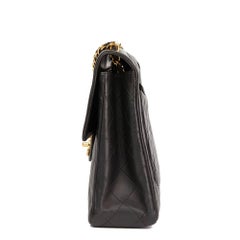 1996 Chanel Black Quilted Lambskin Vintage Jumbo Classic Single Flap Bag