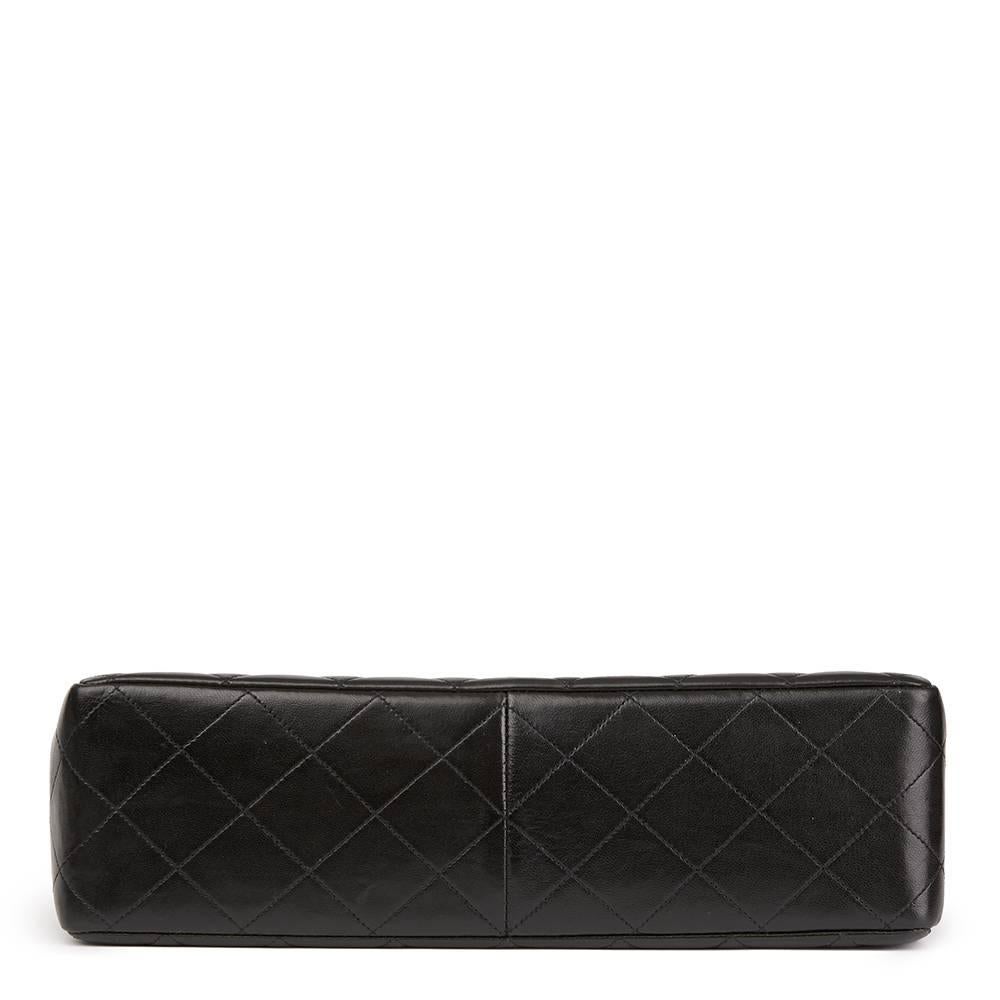 Women's 1996 Chanel Black Quilted Lambskin Vintage Jumbo Classic Single Flap Bag 