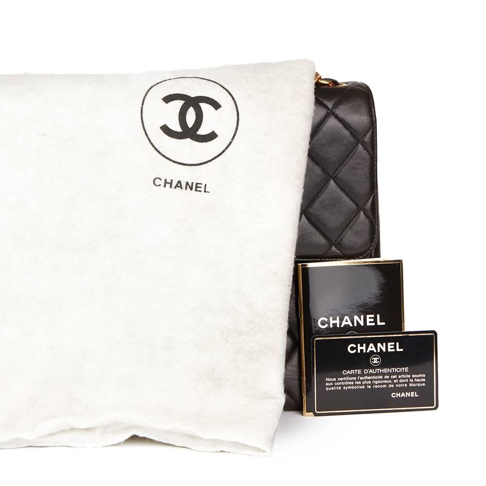 1996 Chanel Black Quilted Lambskin Vintage Jumbo Classic Single Flap Bag 5