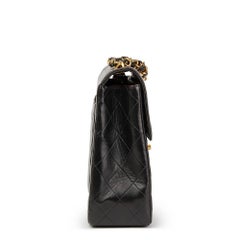 1996 Chanel Black Quilted Lambskin Vintage Jumbo XL Flap Bag