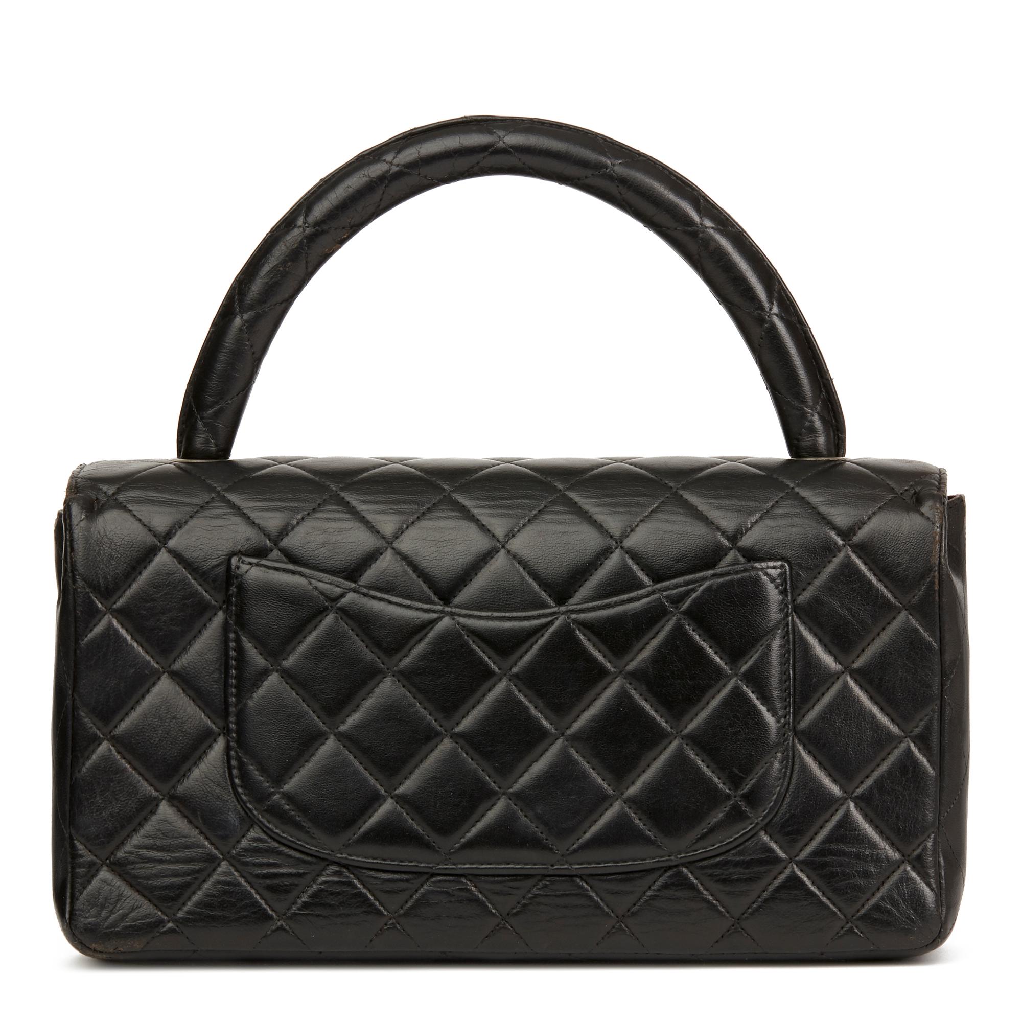 Women's 1996 Chanel Black Quilted Lambskin Vintage Medium Classic Kelly Flap Bag