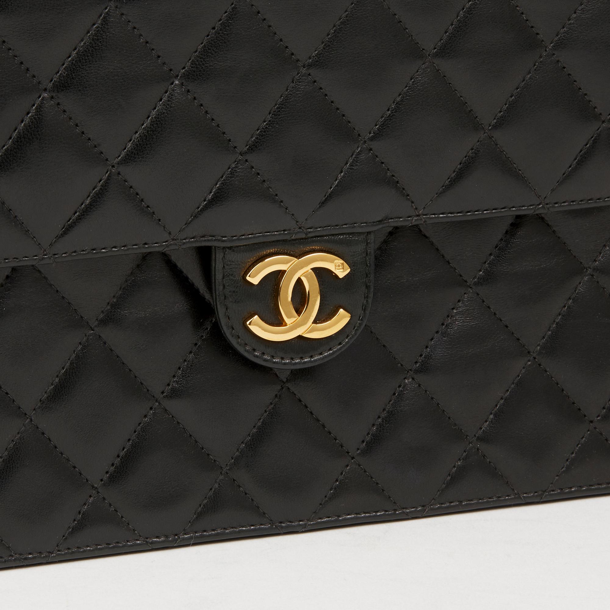 1996 Chanel Black Quilted Lambskin Vintage Medium Classic Single Flap Bag 1