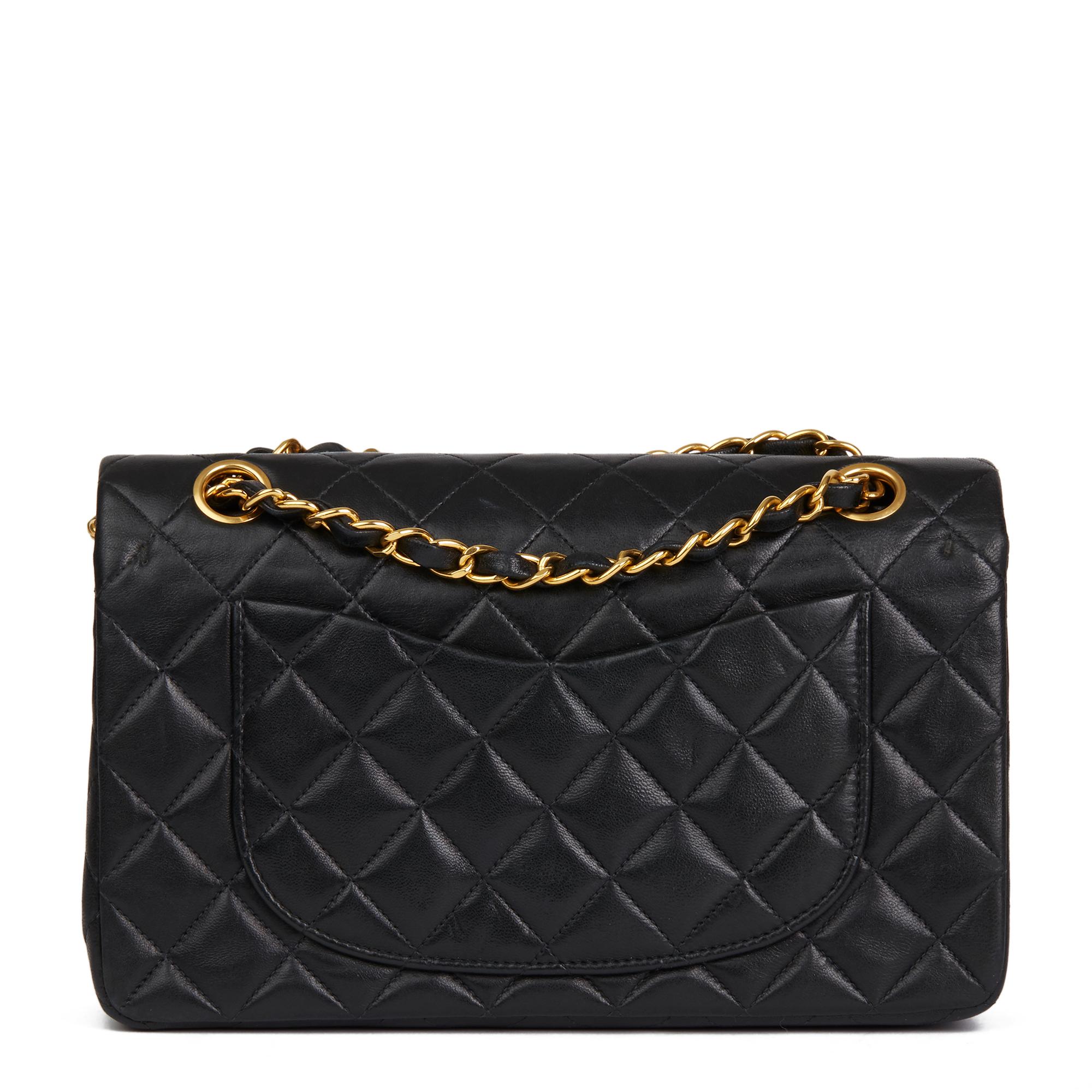 1996 Chanel Black Quilted Lambskin Vintage Small Classic Double Flap Bag In Excellent Condition In Bishop's Stortford, Hertfordshire