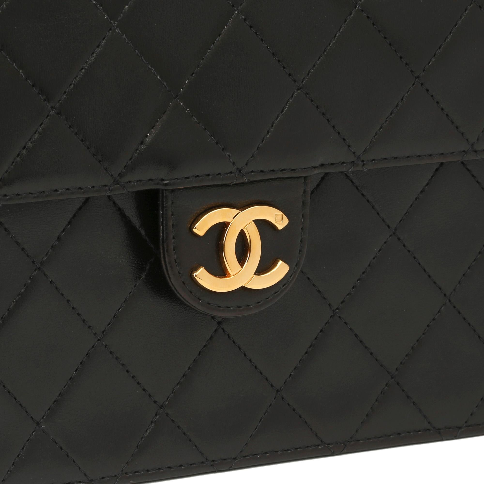 1996 Chanel Black Quilted Lambskin Vintage Small Classic Single Flap Bag 1