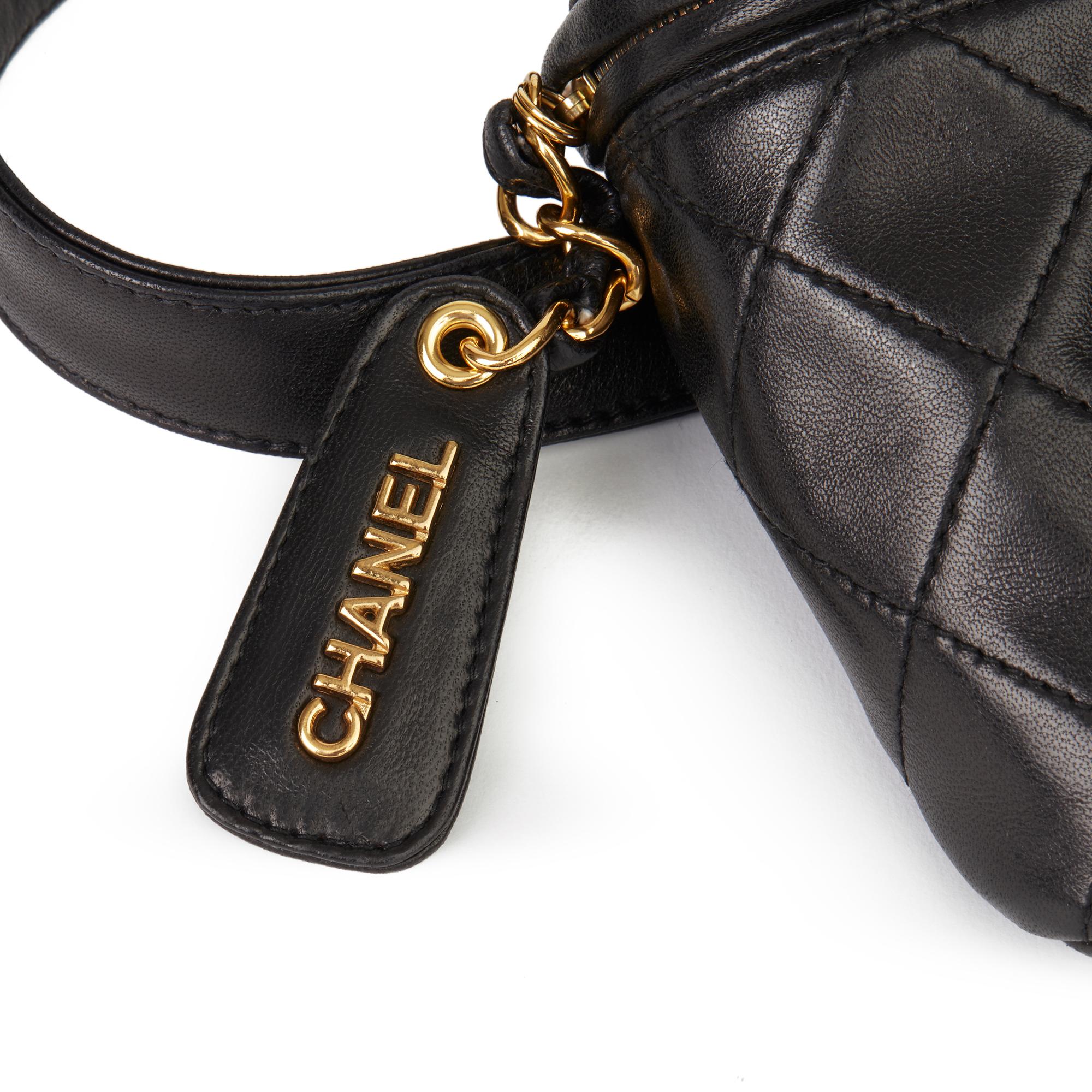1996 Chanel Black Quilted Lambskin Vintage Timeless Belt Bag 2