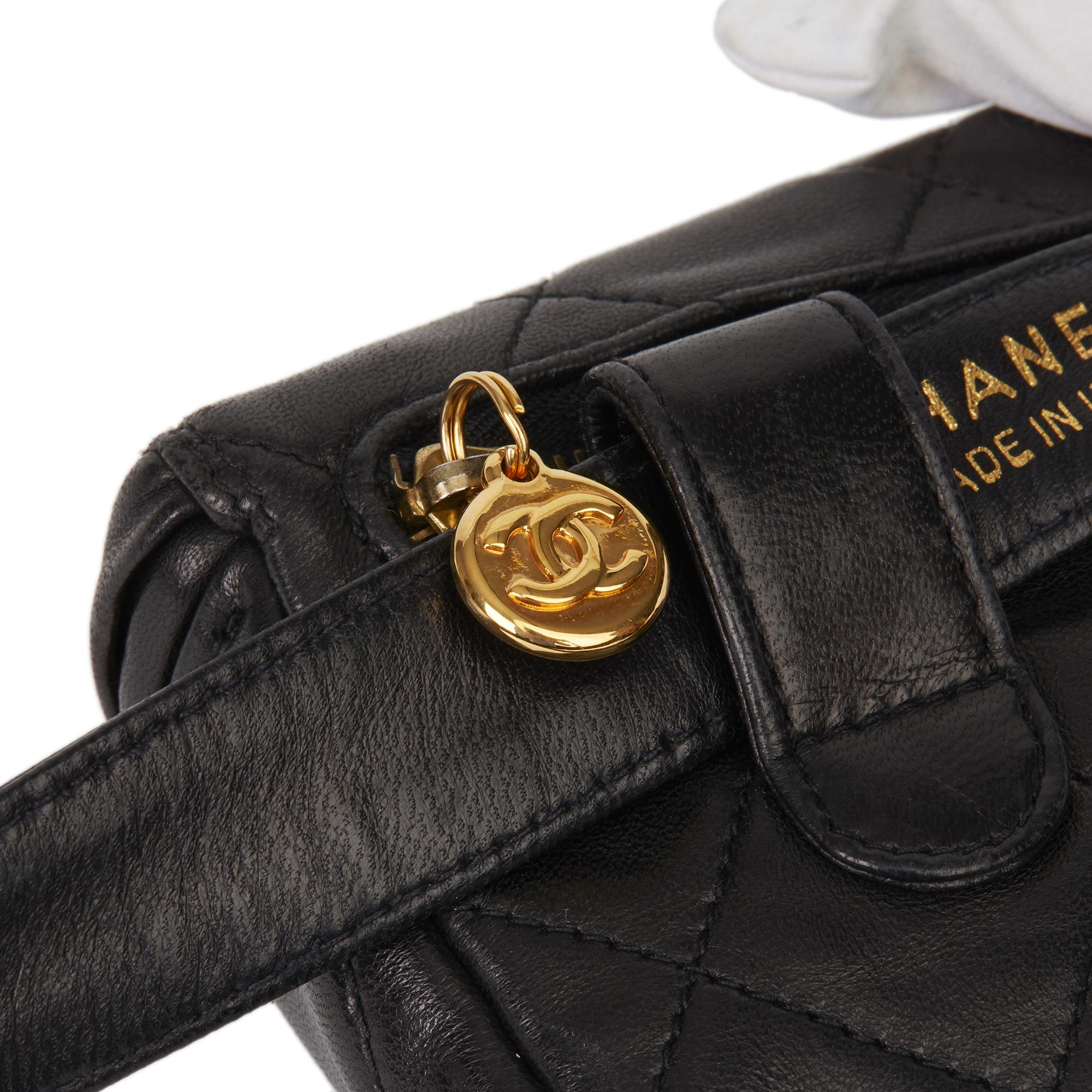 1996 Chanel Black Quilted Lambskin Vintage Timeless Belt Bag 3