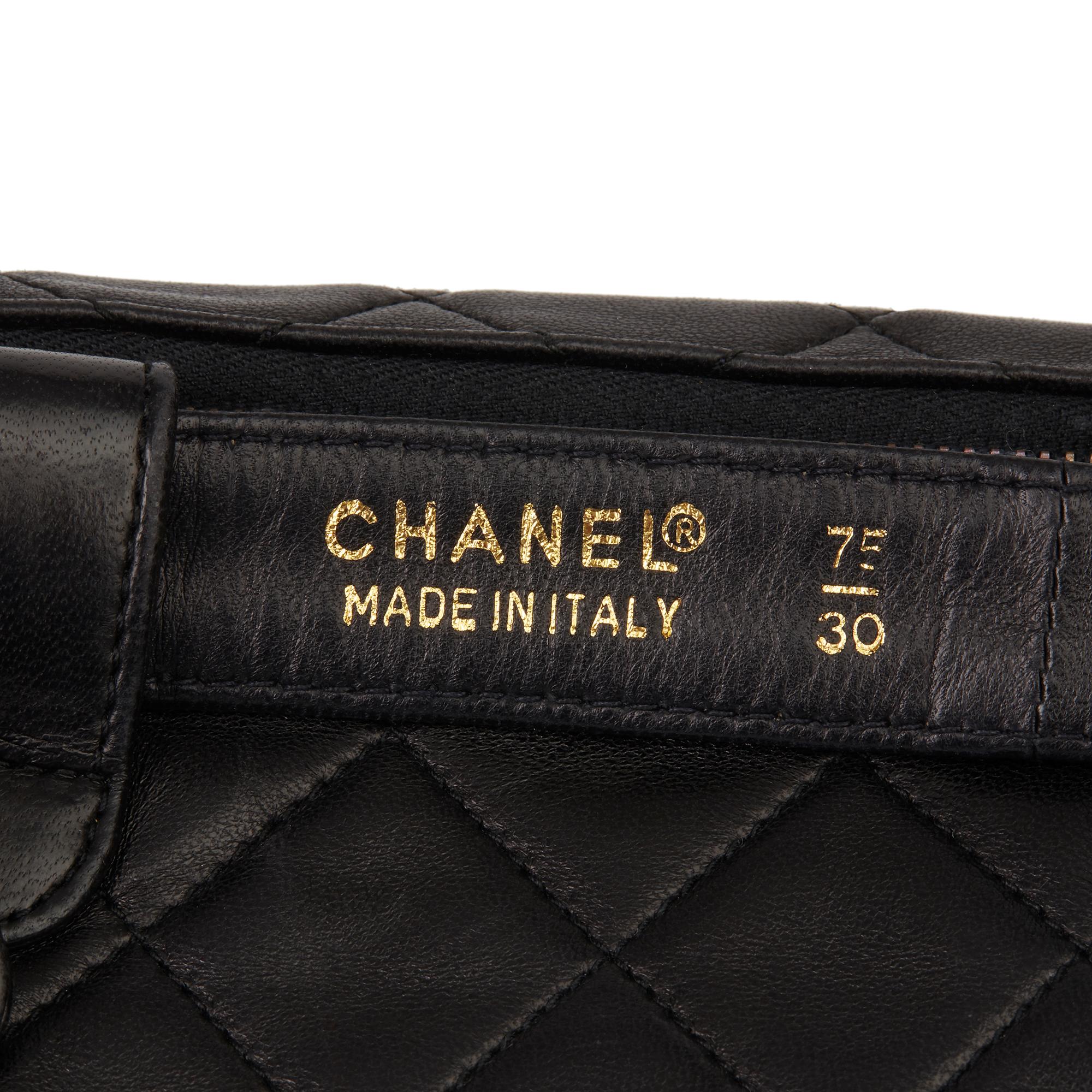 1996 Chanel Black Quilted Lambskin Vintage Timeless Belt Bag 4