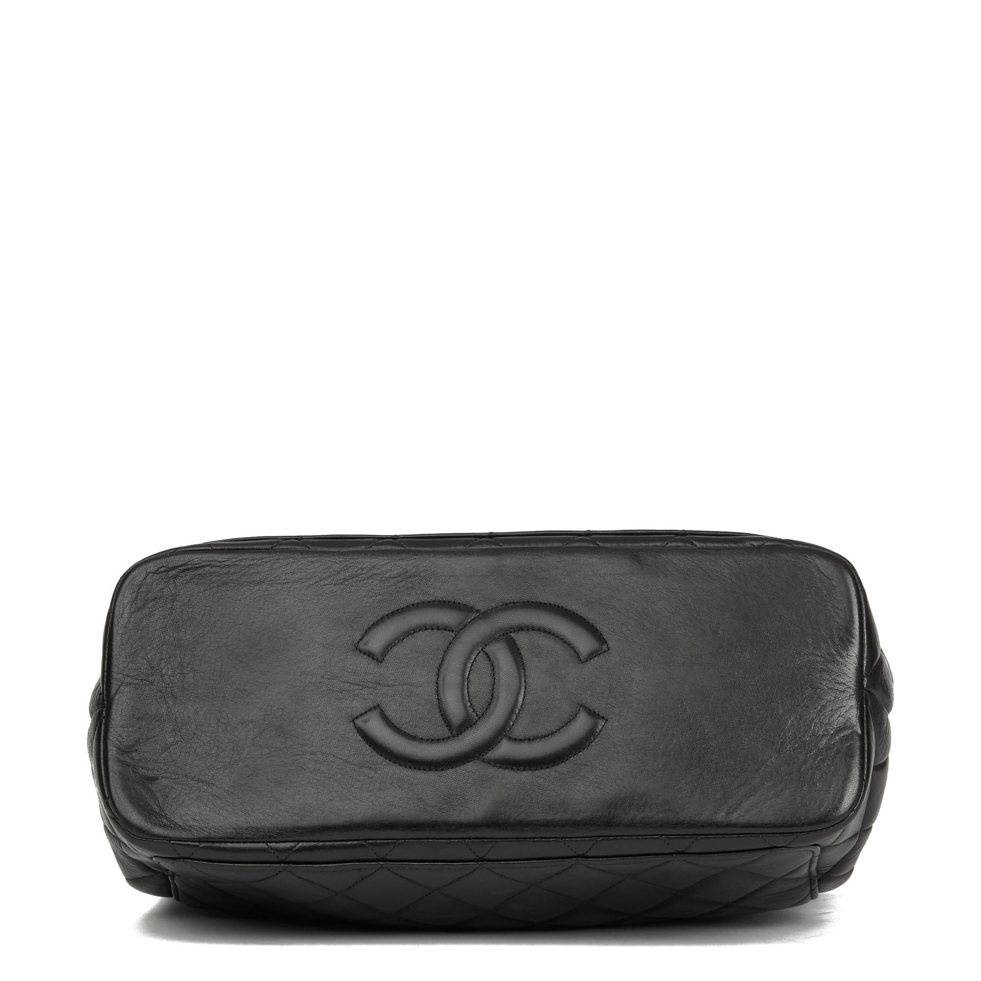 1996 Chanel Black Quilted Lambskin Vintage Timeless Frame Shoulder Bag 1