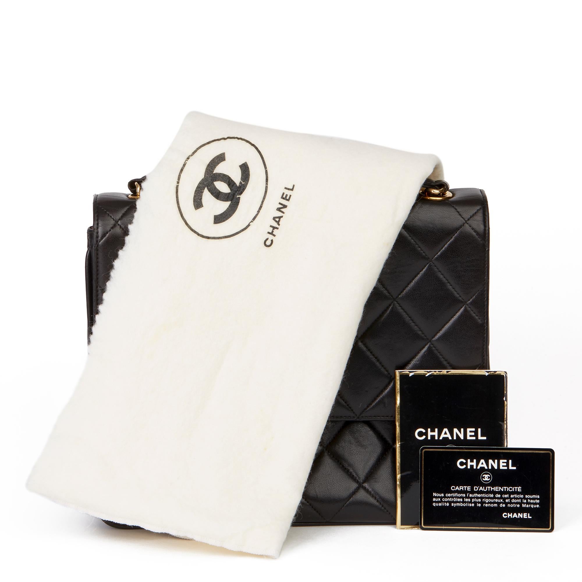 1996 Chanel Schwarz gesteppt Lammfell Vintage XL Classic Single Flap Tasche 7