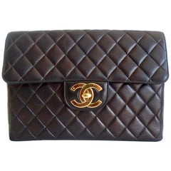 Chanel 1996 Black Quilted Leather Classic Single Flap Bag