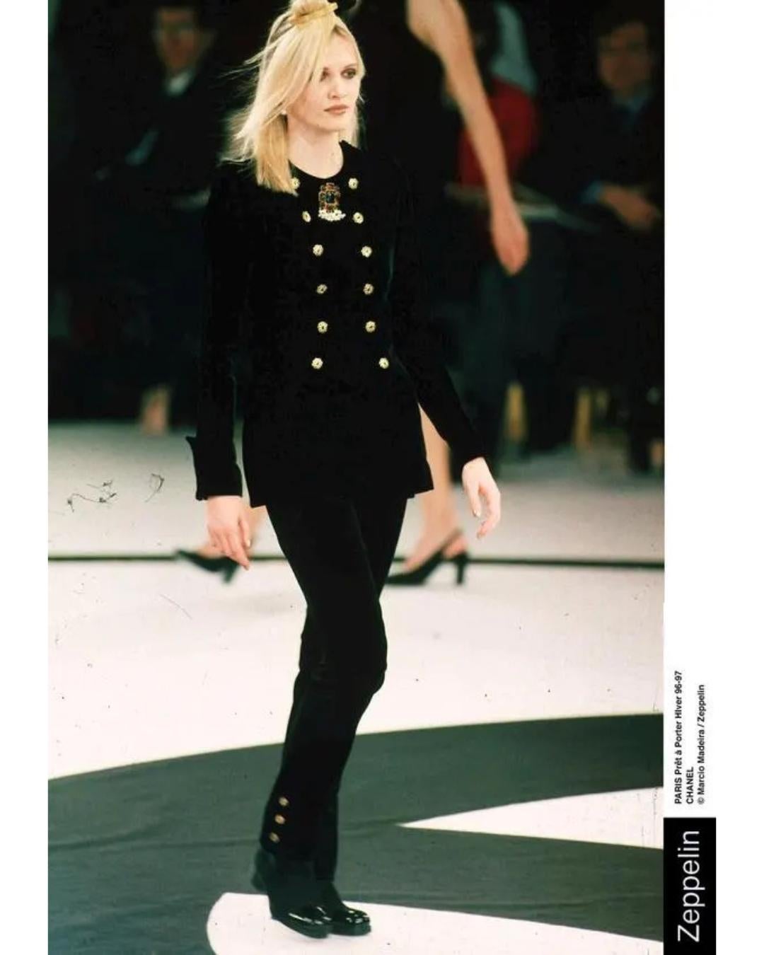 1996 Chanel Black Velvet Cigarette Pants For Sale 3