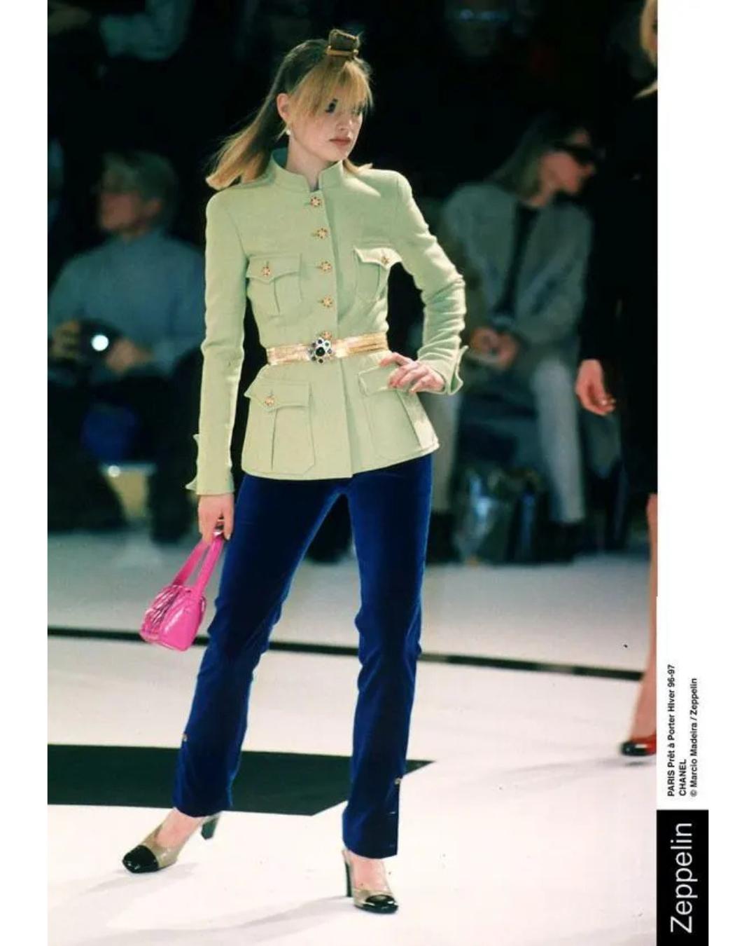 1996 Chanel Black Velvet Cigarette Pants For Sale 4
