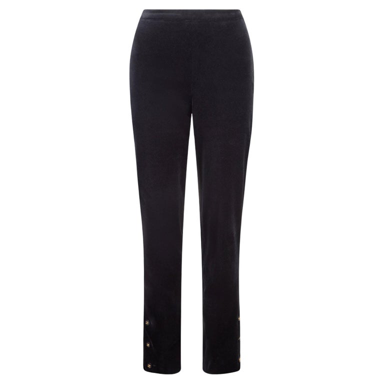 black velvet cigarette trousers 1996 Chanel Black Velvet Cigarette Pants