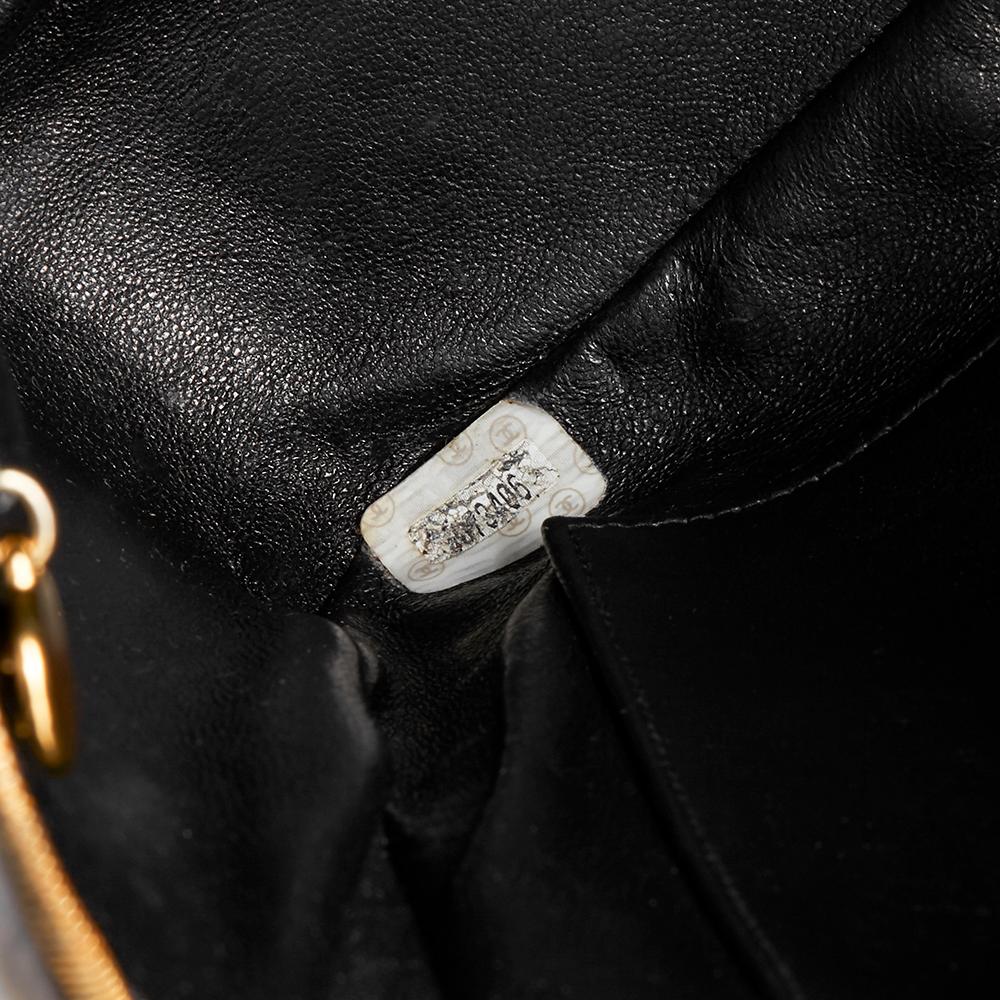 1996 Chanel Black Vertical Quilted Lambskin Vintage Jumbo XL Fringe Camera Bag 4