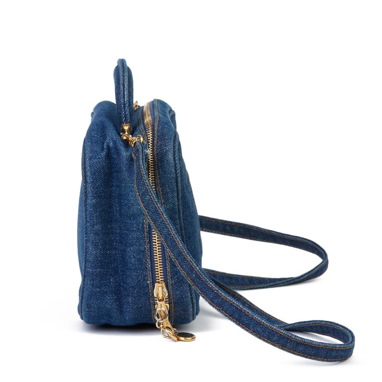 1996 Chanel Blue Denim Vintage Timeless Vanity Bag at 1stDibs | blue vanity