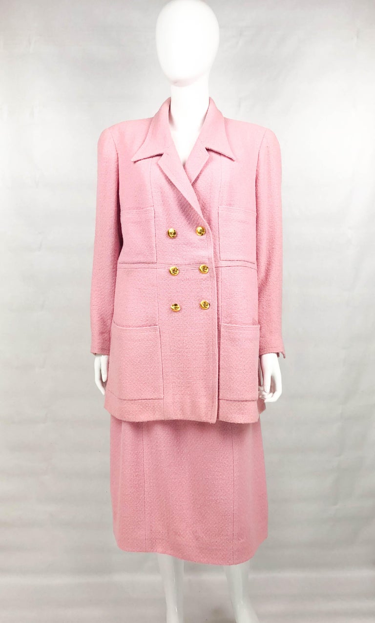 Chanel 80’s/90’s Vintage Boucle Wool Long Jacket