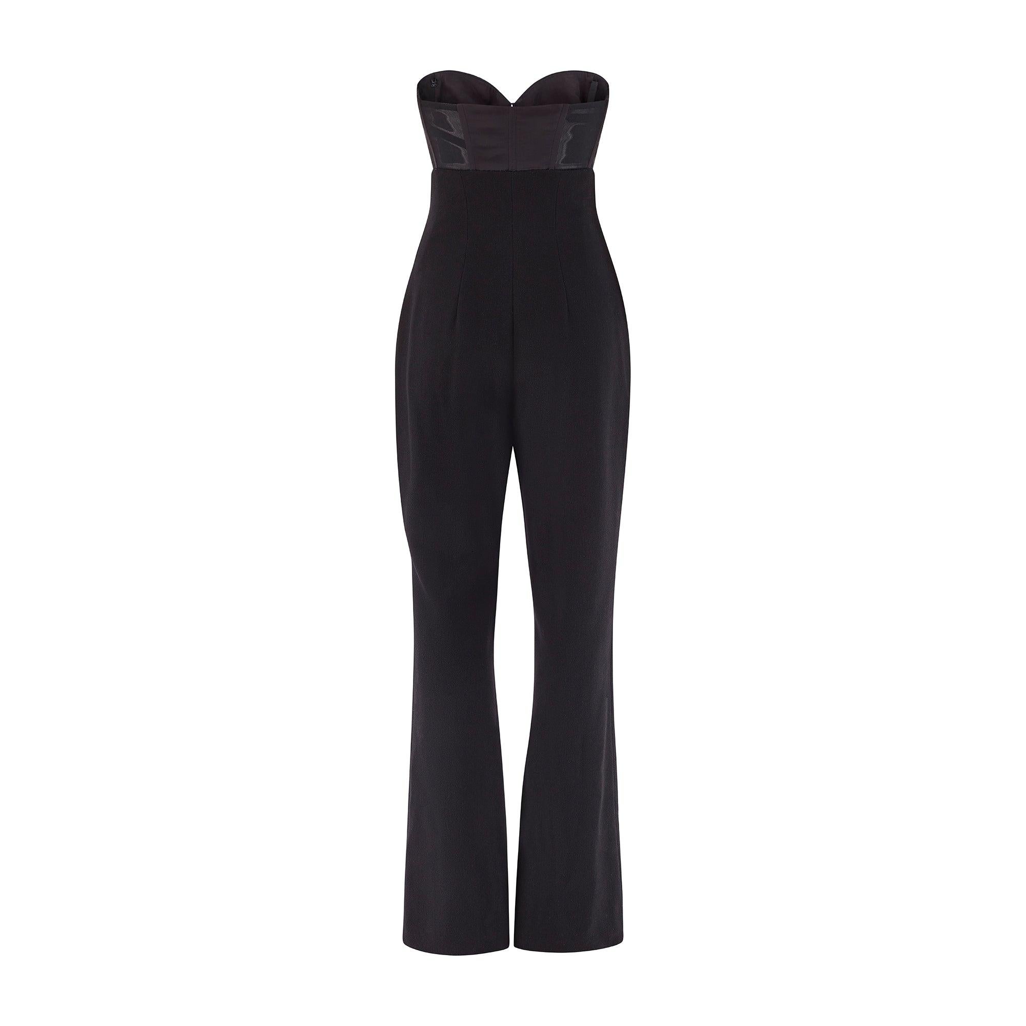 De las mujeres 1996 Chanel Pasarela Alta Costura Documentada Mono y Chaqueta Negros en venta