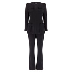 1996 Chanel Runway Documented Haute Couture Black Jumpsuit and Jacket