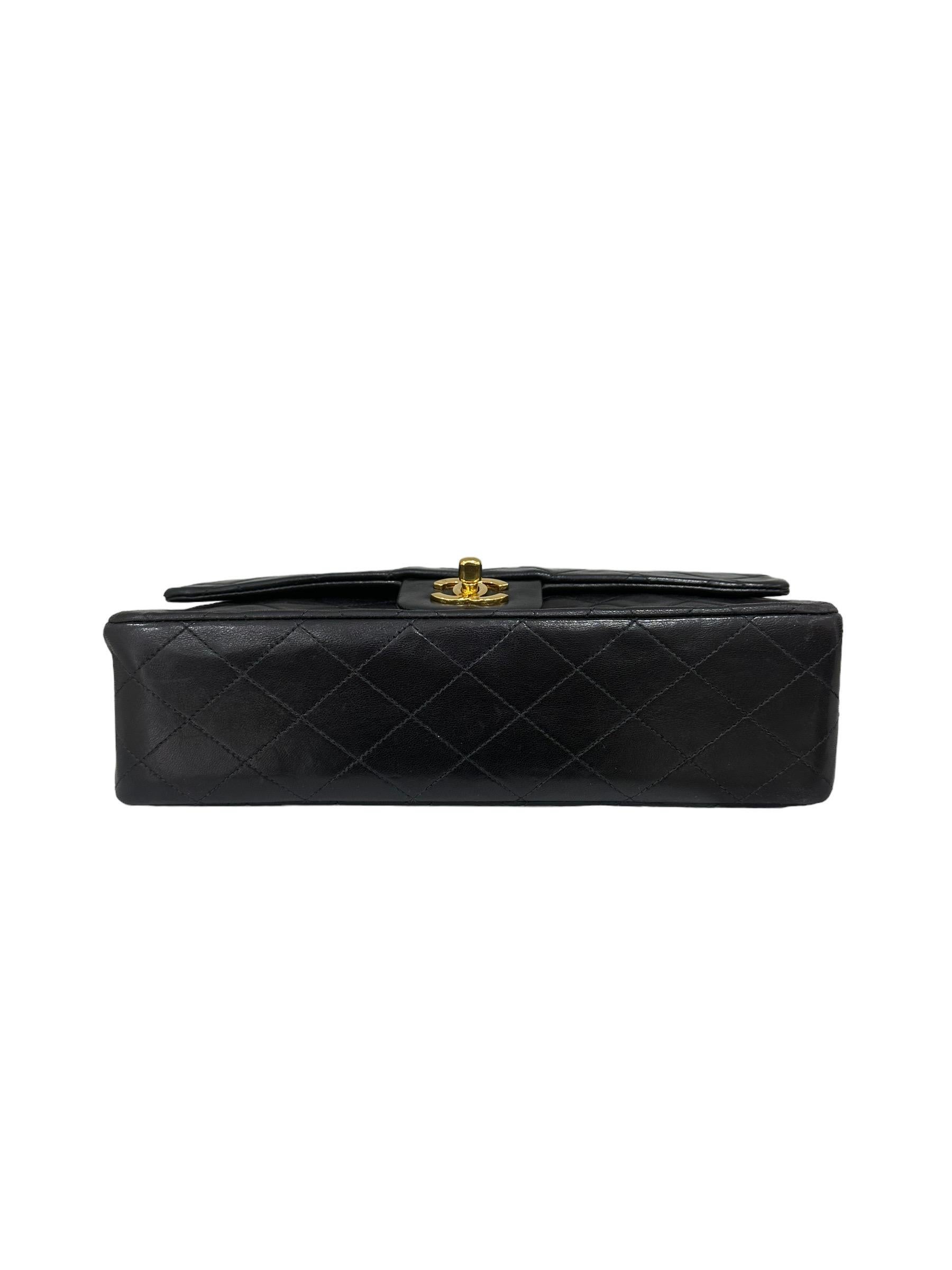 1996 Chanel Timeless Classic 2.55 Black Leather Top Shoulder Bag For Sale 4