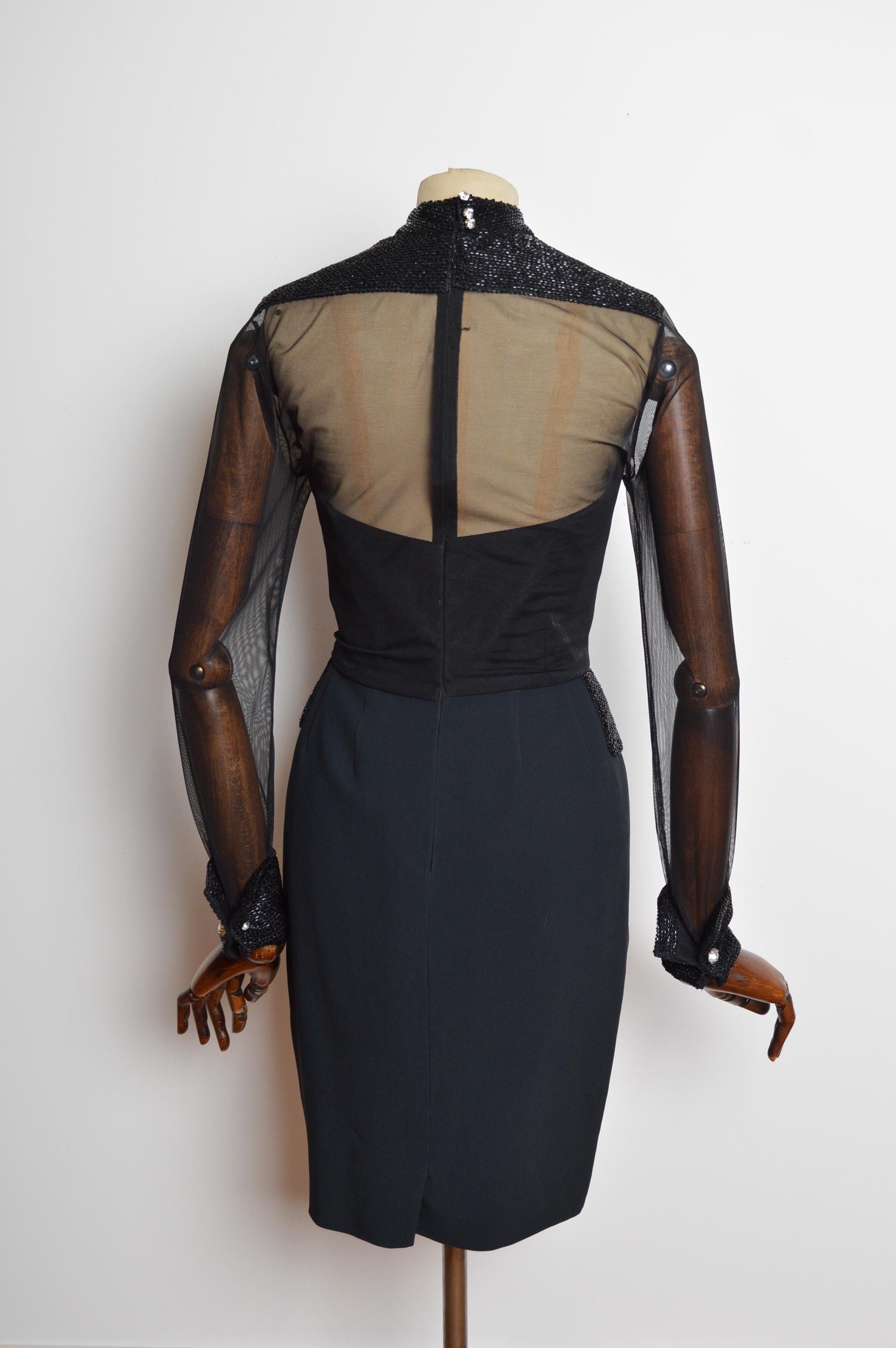 1996 Christian Dior by Gianfranco Ferré Perlenbesetztes Abendkleid Cocktailkleid im Angebot 5