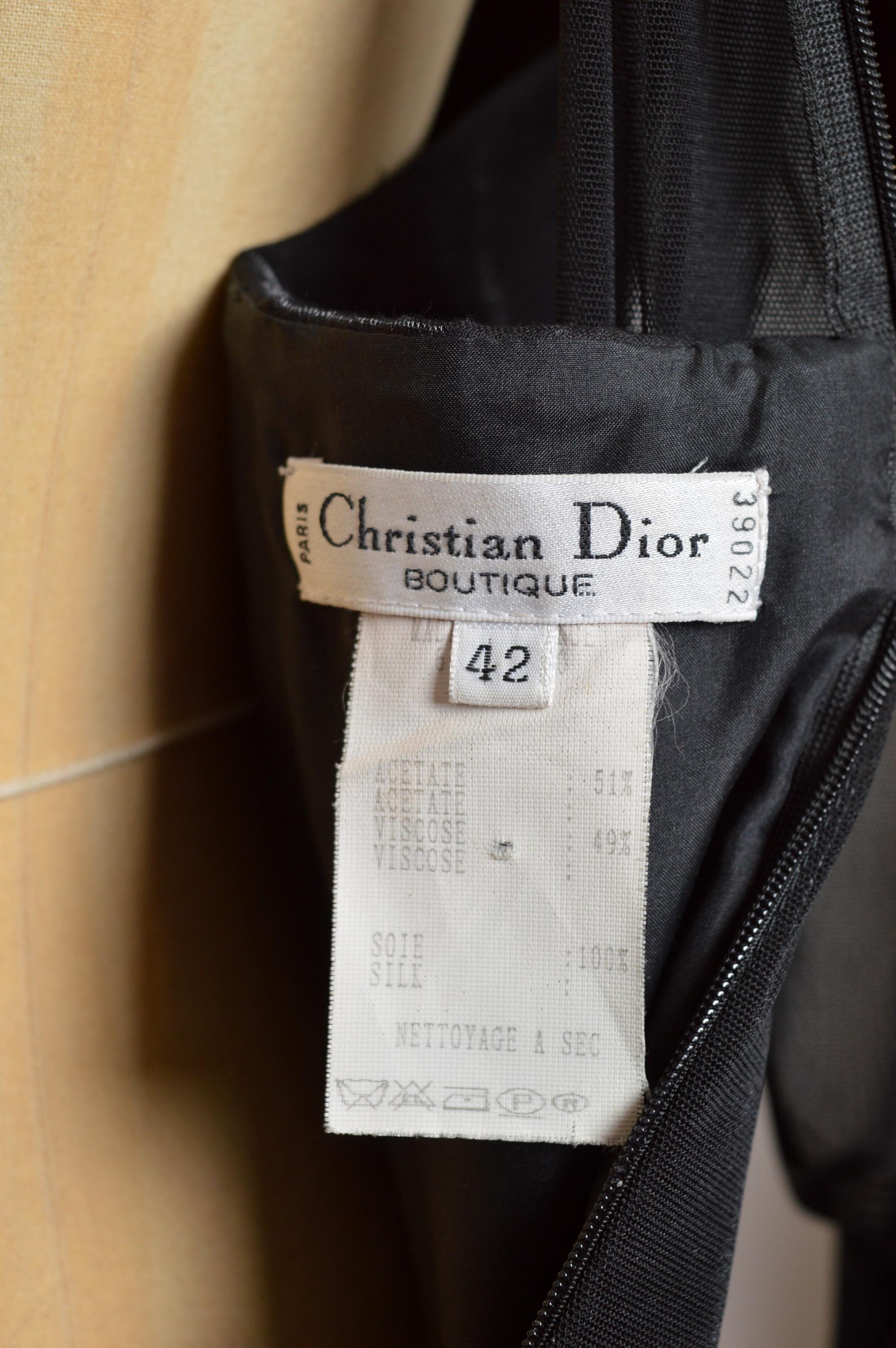 1996 Christian Dior by Gianfranco Ferré Perlenbesetztes Abendkleid Cocktailkleid im Angebot 7