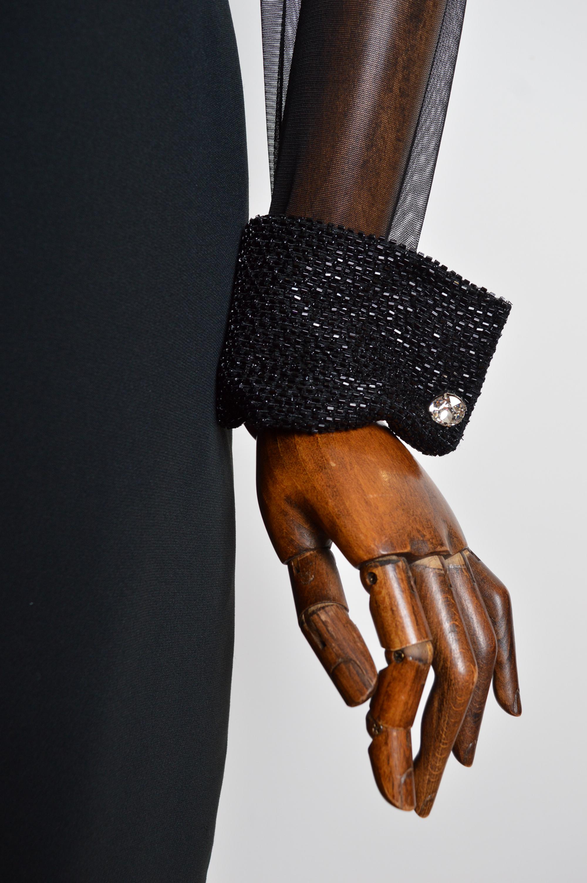 1996 Christian Dior by Gianfranco Ferré Perlenbesetztes Abendkleid Cocktailkleid Damen im Angebot