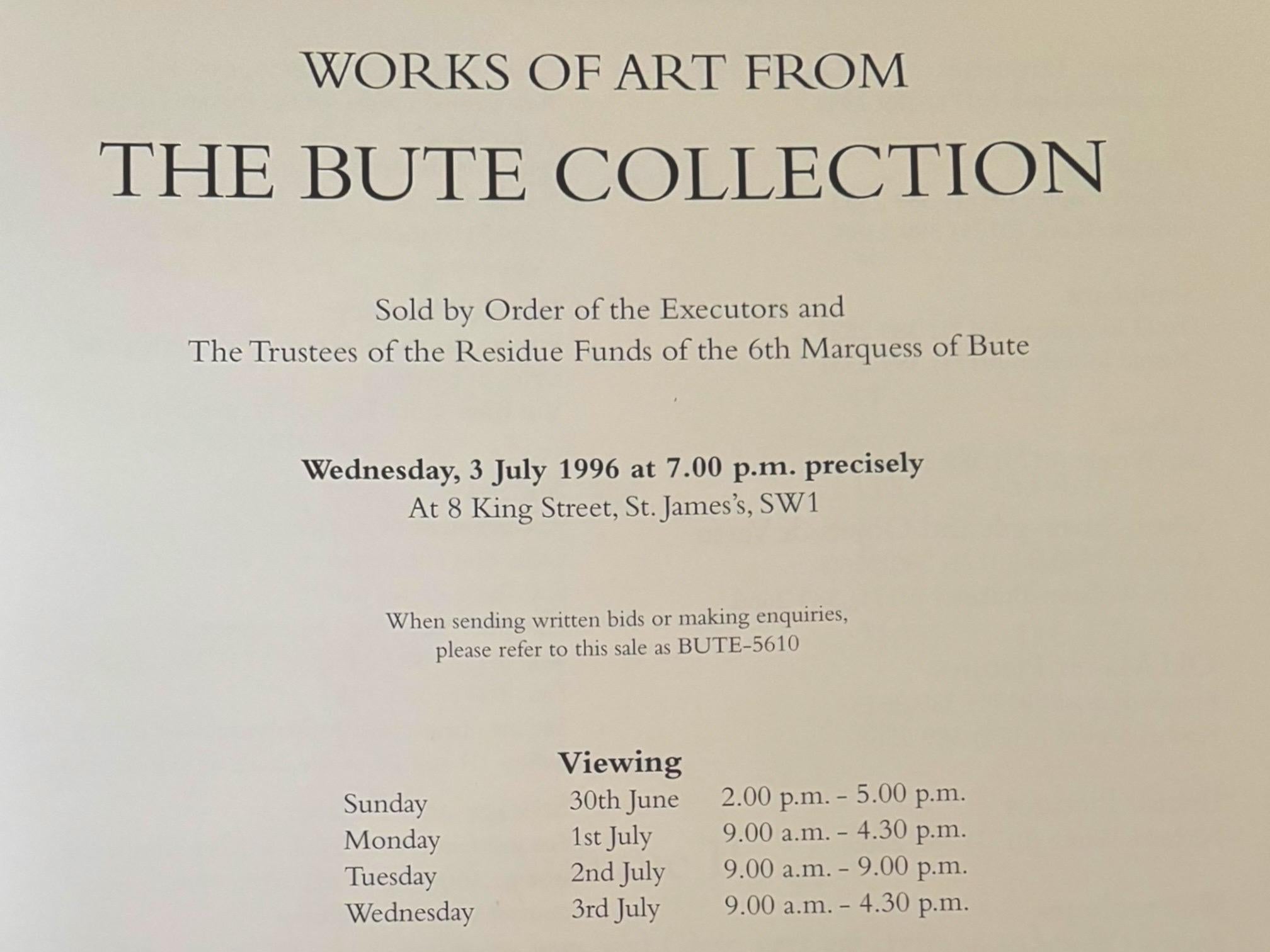 English 1996 Christie's London Catalog - Works of Art from the Bute Collection For Sale
