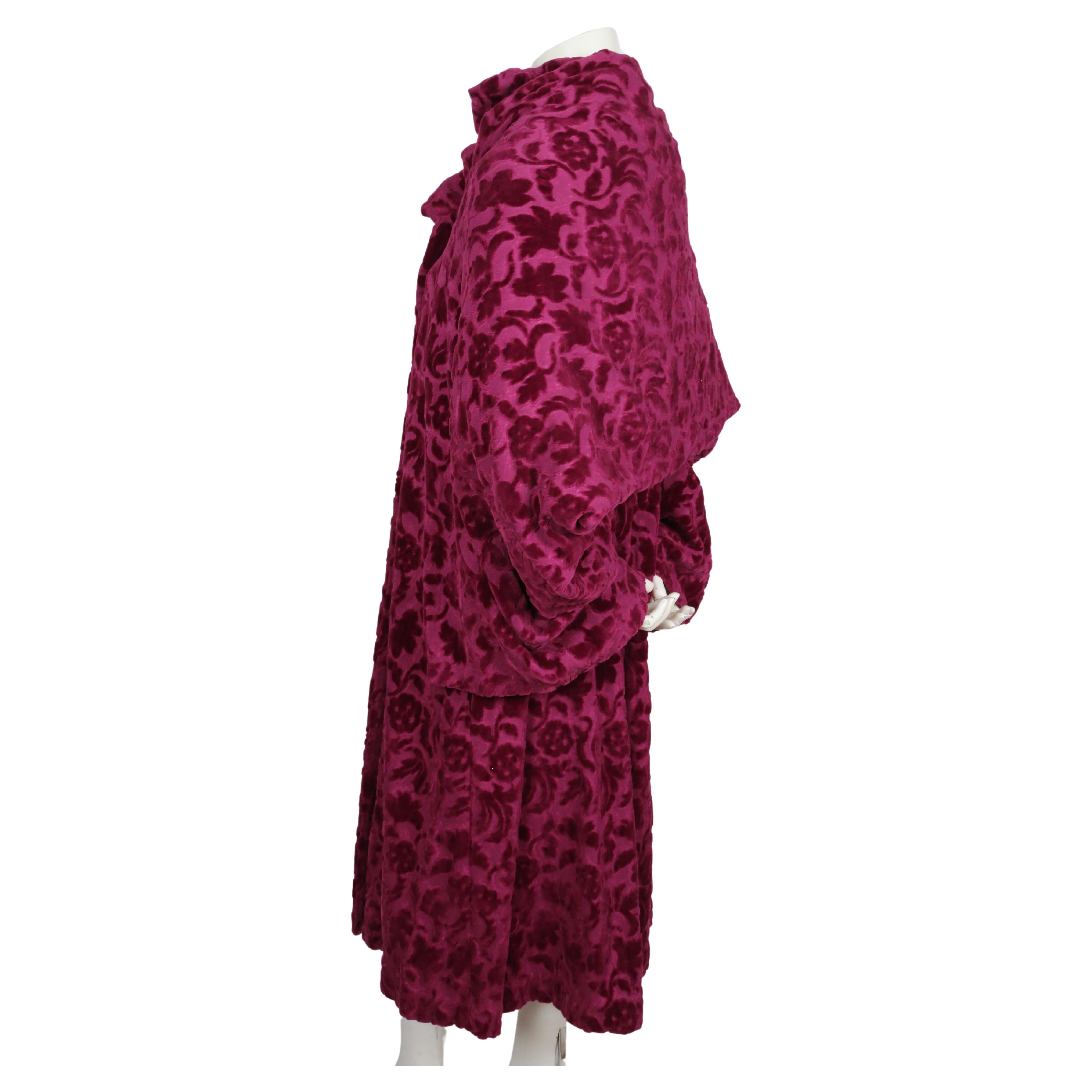 1996 COMME DES GARCONS flocked velvet wrap RUNWAY coat with  For Sale 2