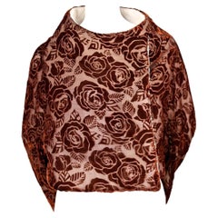 Vintage 1996 COMME DES GARCONS flocked velvet wrap RUNWAY jacket with padding 