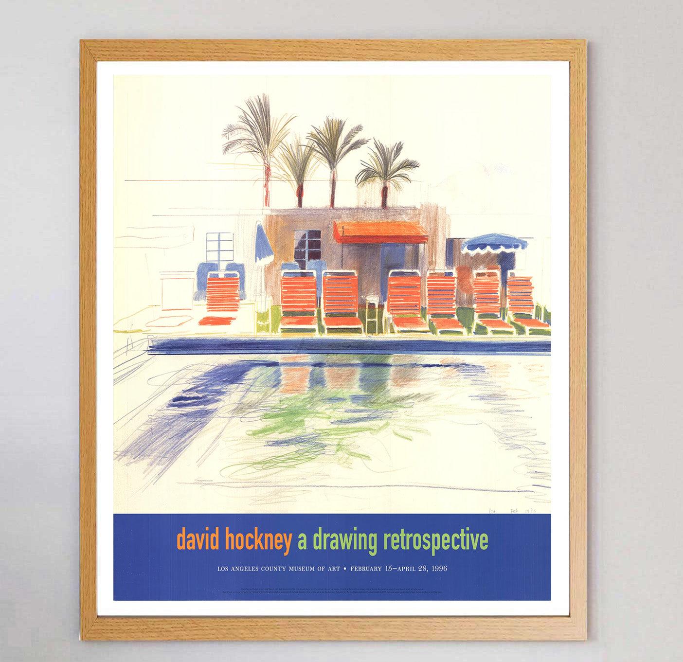 Americano 1996 David Hockney - Retrospettiva sui disegni - Poster originale del venditore del LACMA in vendita