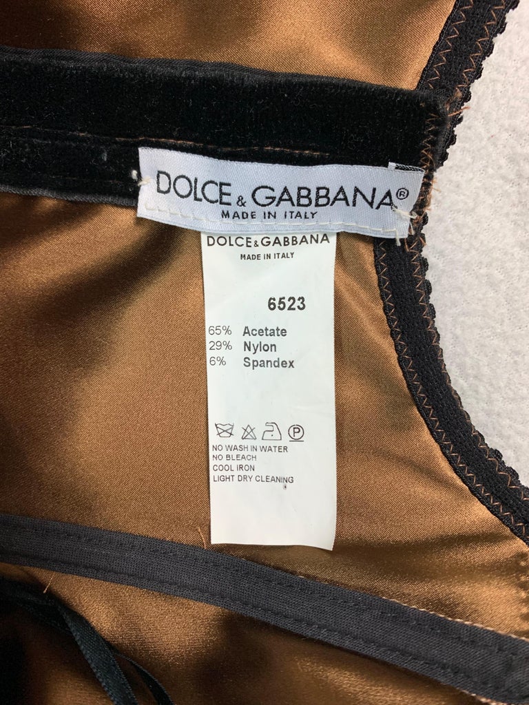 1996 Dolce and Gabbana Bronze Bustier Hook and Eye Bodycon Wiggle Dress ...