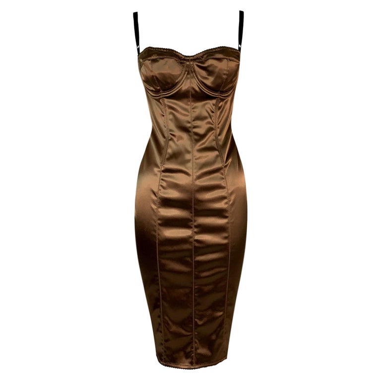 princess polly baby blue dress 1996 Dolce and Gabbana Bronze Bustier Hook and Eye Bodycon Wiggle Dress at  1stDibs