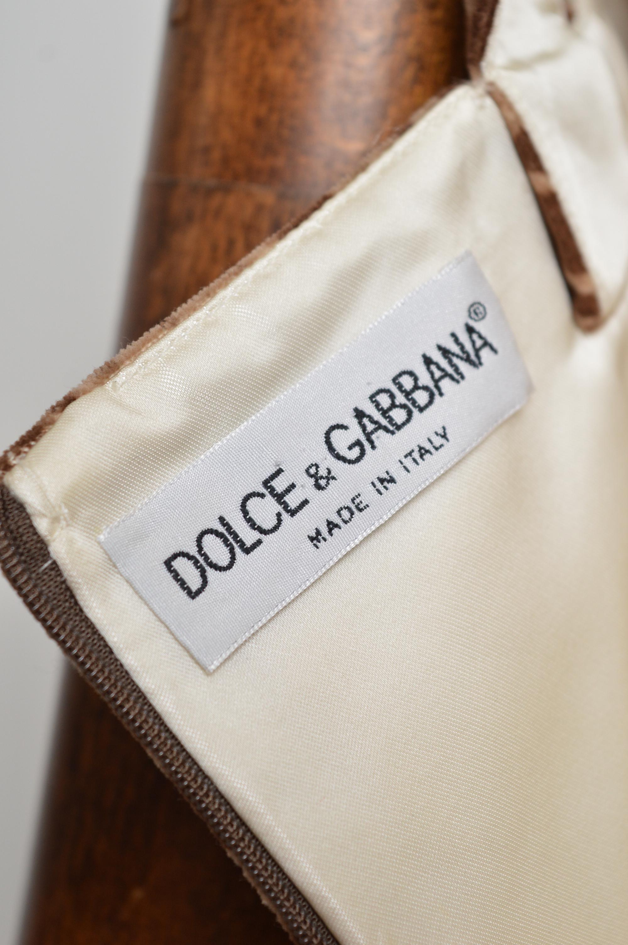 Dolce & Gabbana, robe pin-up en velours imprimé guépard à motifs léopard, 1996 en vente 9