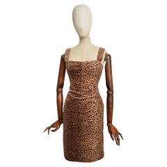 Dolce & Gabbana, robe pin-up en velours imprimé guépard à motifs léopard, 1996