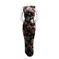 1996 DOLCE & GABBANA long floral velvet dress