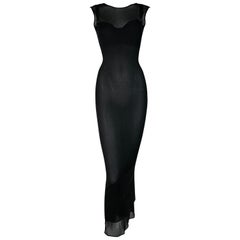 Vintage 1996 Dolce & Gabbana Sheer Long Black Mesh 2-Dress Set